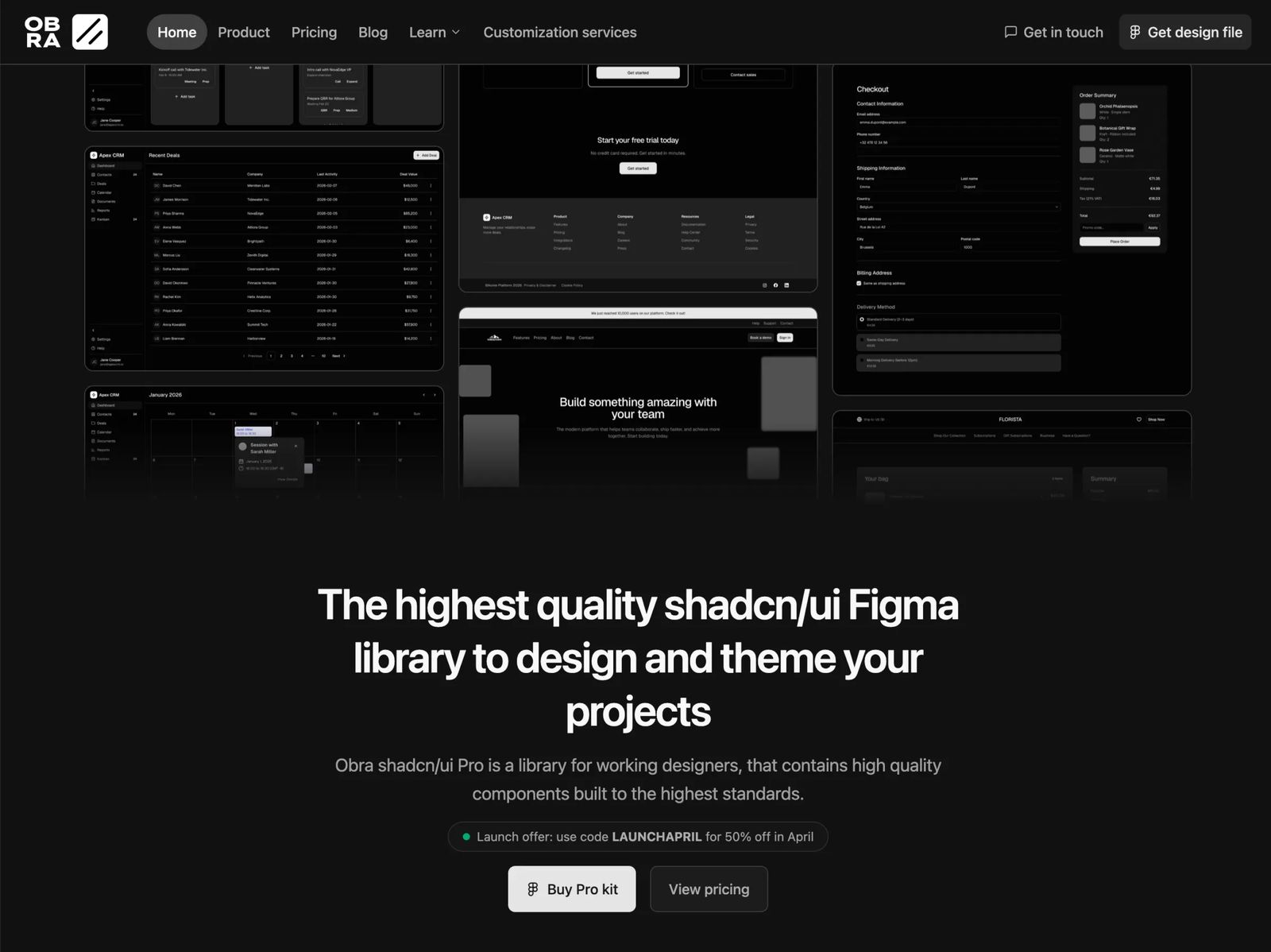 Home page for our Figma shadcn/ui kit
